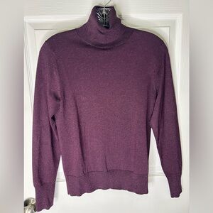 ♠️💜EUC kate spade ♠️ Deep Purple metallic Turtleneck 💜♠️